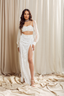 WHITE CHER SLIT SKIRT
