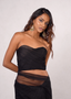 BLACK RUCHED CORSET