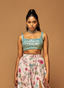 TURQUOISE DONNA SCOOP BUSTIER