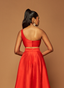 RED ONE SHOULDER BUSTIER