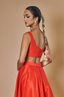 RED ONE SHOULDER BUSTIER