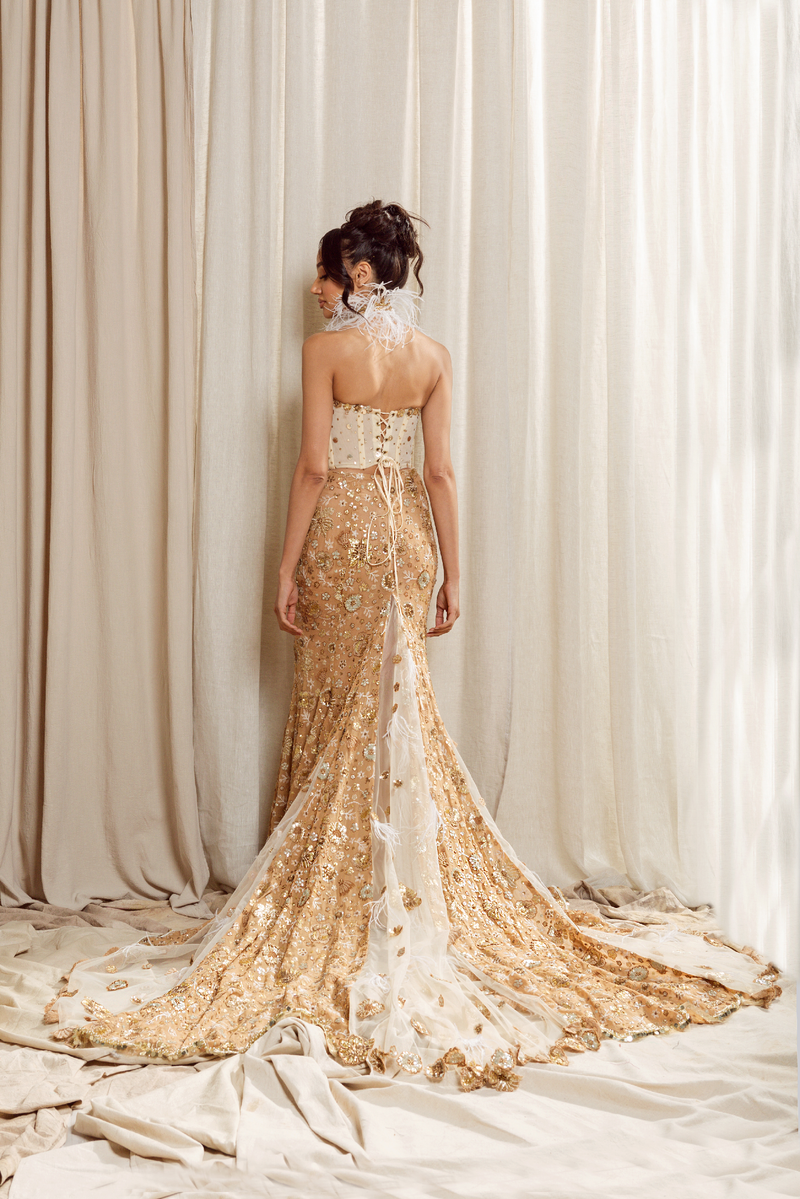 Gold sequin mermaid shop skirt