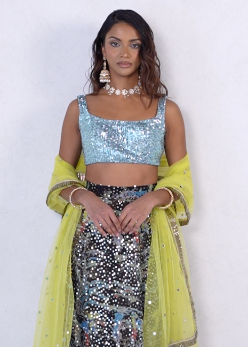 Buy Turquoise Blue Lehenga Choli Crop Tops Indian Wedding Lehanga Blouse  for Women Embroidery Lengha Ghagra Skirt for Desi Weddings Dress Lengha  Online in India - Etsy