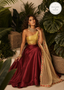 DEEP GOLD ONE SHOULDER RAW SILK BUSTIER