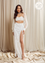 WHITE CHER SLIT SKIRT - READY TO SHIP