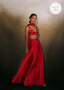 JAIPUR RED CHIFFON SKIRT - READY TO SHIP